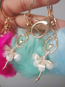 Ballet pom-pom keychain