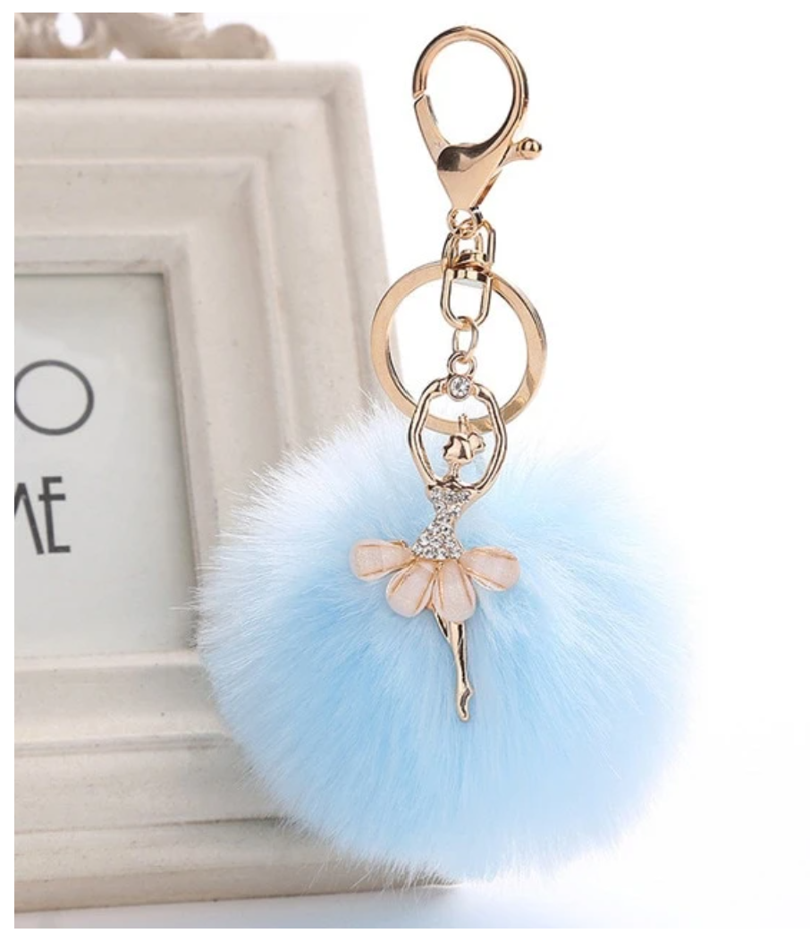 Ballet pom-pom keychain